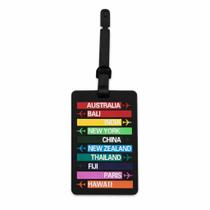 Tag de Mala Estampa Destinos para Identificação de Bagagem em Viagens Tag de Mala Estampa Destinos para Identificação de Bagagem em Viagens