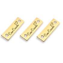 Tag de Metal Decorativa 2.4x0.8 cm Feito a Mão Dourada 10 Un