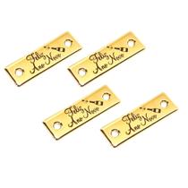 Tag de Metal Decorativa 2.4x0.8 cm Feliz Ano Novo Dourada 10 Un