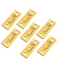 Tag de Metal Decorativa 2.4x0.8 cm Parabéns Dourada 10 Un