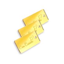 Tag Decorativa Acrílicas 3.0x1.0 cm Com Carinho Dourado Espelhado 10 Un