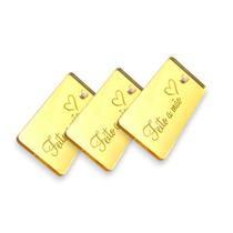 Tag Decorativa Acrílicas 3.0x1.0 cm Feito a Mão Dourada 10 Un