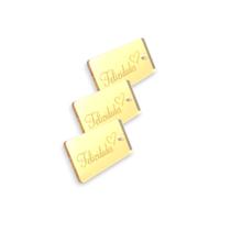 Tag Decorativa Acrílicas 3.0x1.0 cm Felicidades Dourado Espelhado 10 Un