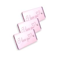 Tag Decorativa Acrílicas 3.0x1.0 cm I LOVE YOU Rose Espelhado 10 Un