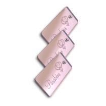 Tag Decorativa Acrílicas 3.0x1.0 cm Parabéns Rose Espelhado 10 Un