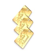 Tag Decorativa Acrílicas 3.0x1.0 cm Produto Artesanal Dourado Espelhado 10 Un