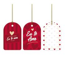 Tag Decorativa Para Embalagens de Presentes DE/PARA EU TE AMO