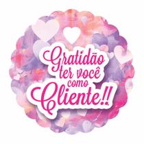 Tag Etiqueta Gratidão Cliente 5x5cm Furo Em Coração C/100 Un