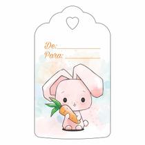 Tag Feliz Páscoa De Para Coelho Rosa 4x7cm 100un Tag Feliz Páscoa De Para Coelho Rosa 4x7cm 100un