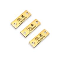 Tag Metal Decorativa 2.4x0.8 cm Feliz Aniversário Dour 10 Un