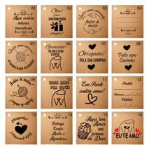 Tag / Mimo Cliente, Feito com carinho, Datas Kraf 50 unid c/ corda Variações