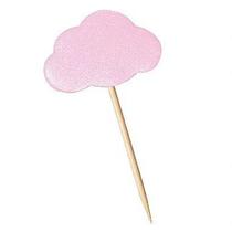 Tag Nuvem Rosa com 12 un. Cód. 6063 Miss Embalagens Rizzo Confeitaria