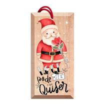 Tag para Árvore de Natal Enfeite Papai Noel 10x5cm MDF Retangular - Wp Connect