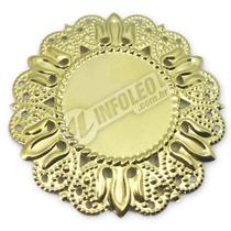 Tag Redonda Dourada 5cm C/ Borda Vazada - 10 unidades
