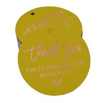 Tags de Papel Foil "Obrigada por Celebrar a Noiva" para Lembrança de Chá de Panela - Inkdotpot Tags de Papel Foil "Obrigada por Celebrar a Noiva" para Lembrança de Chá de Panela - Inkdotpot