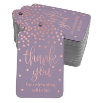 Tags de Papel Foil "Obrigado por Celebrar Comigo" Aniversário - Inkdotpot