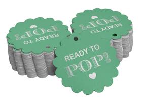 Tags de Papel Foil "Pronto para Nascer" para Chá de Bebê - Inkdotpot Tags de Papel Foil "Pronto para Nascer" para Chá de Bebê - Inkdotpot