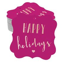 Tags de Papel Metalizadas "Happy Holiday" em Formato de Colchete para Presentes - Inkdotpot Tags de Papel Metalizadas "Happy Holiday" em Formato de Colchete para Presentes - Inkdotpot