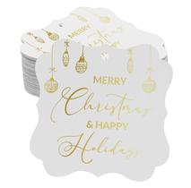 Tags de Presente com Formato de Colchete Feliz Natal & Feliz Texto Favor Bonbonniere Foil - Inkdotpot Tags de Presente com Formato de Colchete Feliz Natal & Feliz Texto Favor Bonbonniere Foil - Inkdotpot