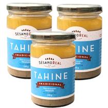 Tahine Pasta de Gergelim Vegano Sésamo Real 320g 3 Potes - Sesamo Real