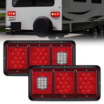 Tail Light Nilight LED triplo retangular impermeável, 2 unidades