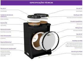 Tajon FSA Standard TAJ15 Cerejeira Bumbo 14" Tom 10" Caixa 8"