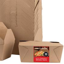 Take Out Boxes Stock Your Home 3300ml, pacote com 30 Kraft Brown