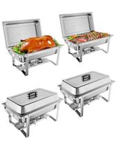 Takywep Conjunto de Rechaud 8QT Aço Inox para Buffet e Eventos