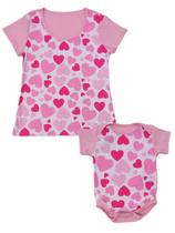 Tal Mãe Tal Filha Camiseta e Body de Bebê Corações Tal Mãe Tal Filha Camiseta e Body de Bebê Corações