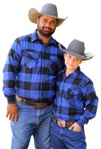 Tal Pai Tal Filho, Kit Camisa Flanela Xadrez Cowboy 2 Peças