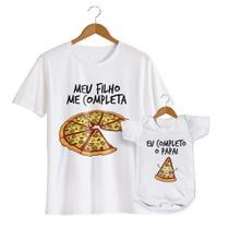 Tal Pai Tal Filho Kit Camiseta E Body Estampa De Pizza