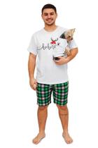 Tal Pai Tal Pet Pijama Masculino Curto e Roupa Pet Natal Chess