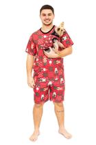 Tal Pai Tal Pet Pijama Masculino Curto e Roupa Pet Natal Magic Tal Pai Tal Pet Pijama Masculino Curto e Roupa Pet Natal Magic