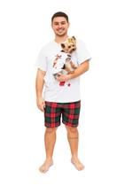 Tal Pai Tal Pet Pijama Masculino Curto e Roupa Pet Natal Rena