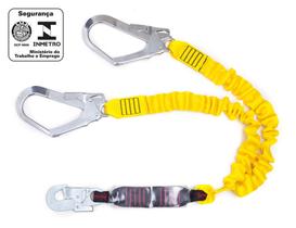 Talabarte duplo Y elastizado em fita tubular com ABS e gancho 55mm Talabarte duplo Y elastizado em fita tubular com ABS e gancho 55mm