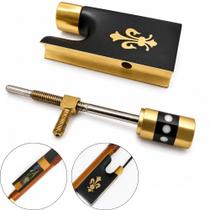 Talão Para Arco De Violino 4/4 Ébano Flor De Lis Com Parafuso Completo Para Luthieria Talão Para Arco De Violino 4/4 Ébano Flor De Lis Com Parafuso Completo Para Luthieria