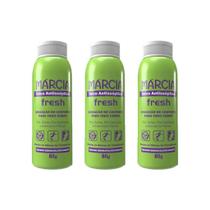 Talco Antisseptico Marcia Fresh 80G - Kit Com 3Un