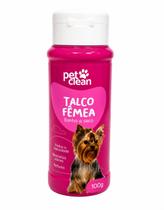 Talco Banho Seco Pet Clean Fêmea 100g Antiodor Canino Dog