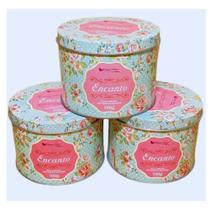 Talco encanto com pompom 100g kit com 3 ninna rosa