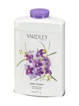 Talco perfumado Yardley of London April Violets, 7 Oz, Fabricado na Inglaterra - NOVA FÓRMULA