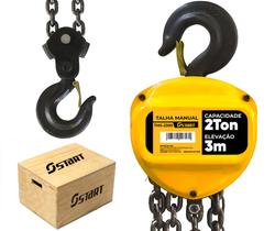 Talha Manual 2 Toneladas 2000kg Com Corrente 3 Metros Freio Duplo Elevação Ts2300 Start Talha Manual 2 Toneladas 2000kg Com Corrente 3 Metros Freio Duplo Elevação Ts2300 Start