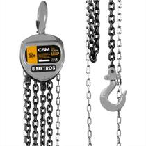 Talha Manual Corrente 3 Toneladas Elevação 8 Metros CSM Levantar Erguer Içar Até 3000kg Industrial