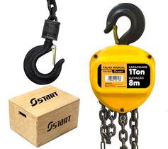 Talha Manual Elevação De 1 Tonelada 1000kg Com Corrente 8 Metros Freio Duplo Ts1800 - Start