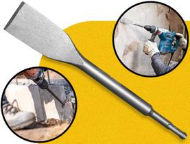 Talhadeira Curva SDS Plus 40Mm x 265Mm Fertak P/ Martelete Perfuração Concreto Obra Demolição Reforma Pesada