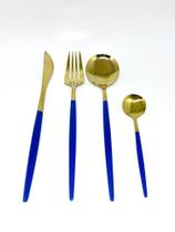 Talher 16pc dourado e azul slim Talher 16pc dourado e azul slim