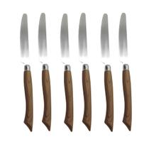 Talher Conjunto Jogo 24 Peças Wood Luxo Garfo Faca Colher Talher Conjunto Jogo 24 Peças Wood Luxo Garfo Faca Colher