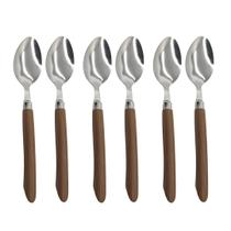 Talher Conjunto Jogo 24 Peças Wood Luxo Garfo Faca Colher