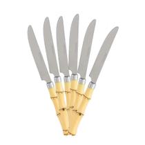 Talher Conjunto Jogo 6 Peças Bambu Luxo Garfo Faca Colher Talher Conjunto Jogo 6 Peças Bambu Luxo Garfo Faca Colher
