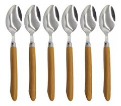 Talher Conjunto Jogo 6 Peças Wood Garfo Faca Colher - Lehaví