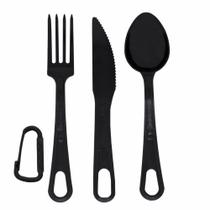 Talher de Campanha Bélica Colher/Garfo/Faca Preto - Bélica